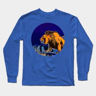 Night Lion Profile Long Sleeve T-Shirt